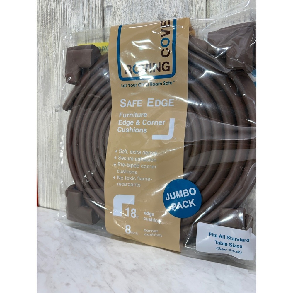 Roving Cove Safe Edge Furniture Corner Cushions Brown Jumbo Pack 18ft 8 Corners
